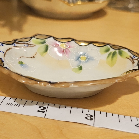 Vintage floral gilt trinket dish - Picture 4 of 4